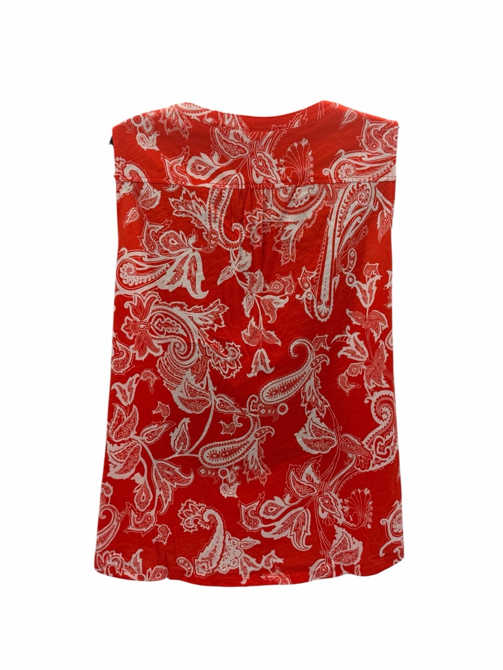 NY&C SoHo Jeans Collection Sleeveless Red Paisley Button-Front Women's Top - Picture 8 of 9